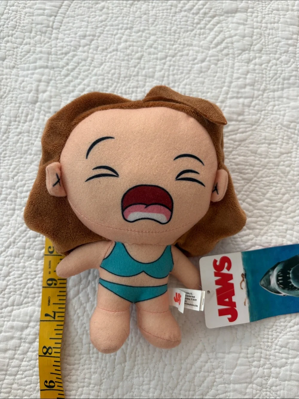 NWT Chrissie Watkins from Jaws 7 inch plush doll.Manufactured by the Toy Factory